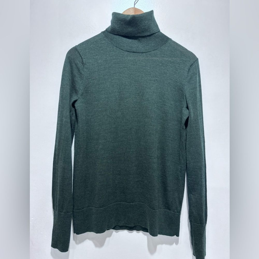 Gap Women’s Green Extra Fine‎ 100% Merino Wool Turtleneck Sweater Size M